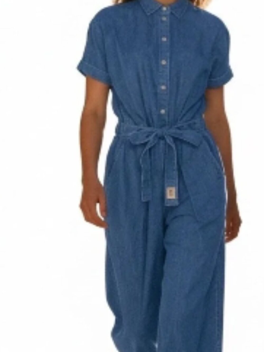 Broome Street X Kate Spade Denim Jean Cropped Jumpsuit M Crop